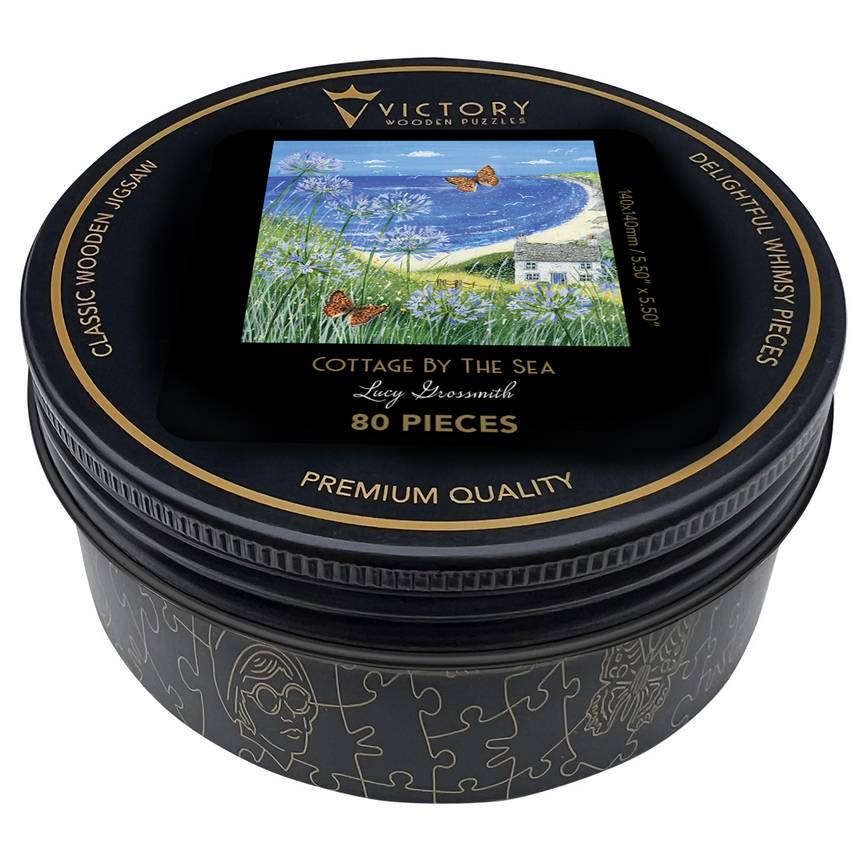 Victory Puzzles - Cottage By The Sea - 80 Piece Wooden Jigsaw Puzzle