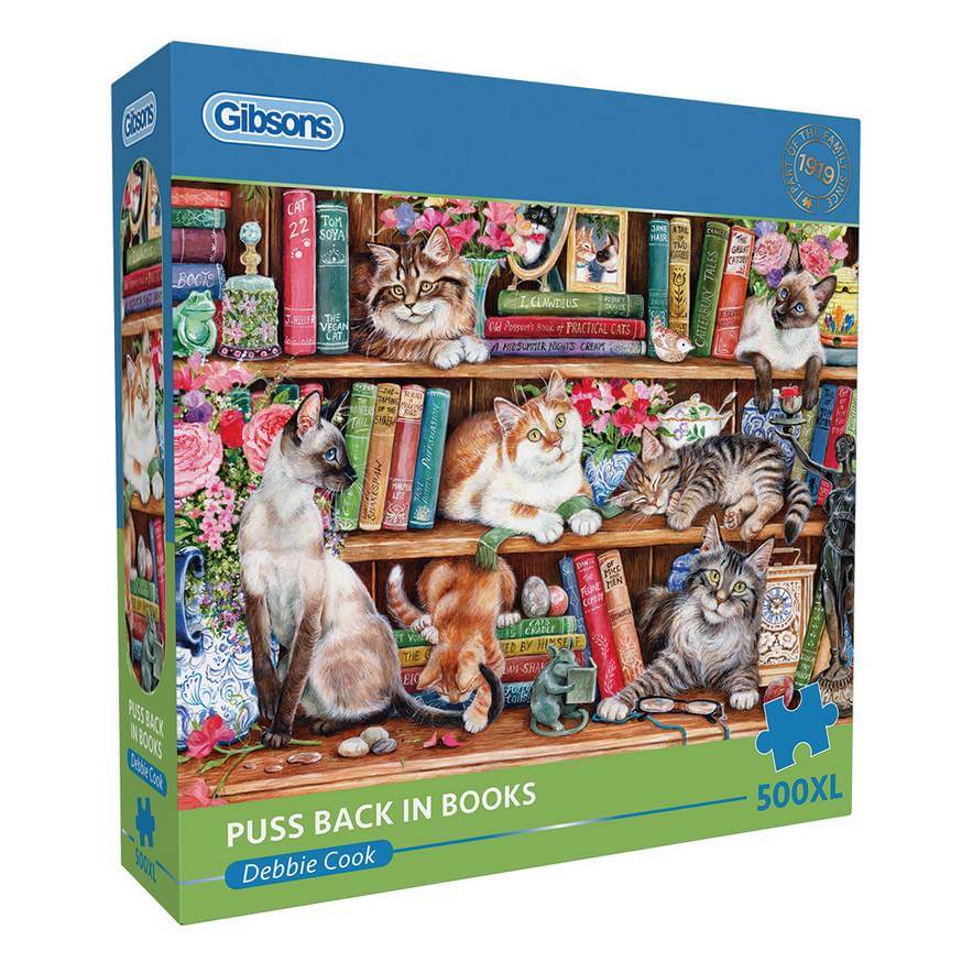 Gibsons - Puss Back in Books - 500XL Piece Jigsaw Puzzle