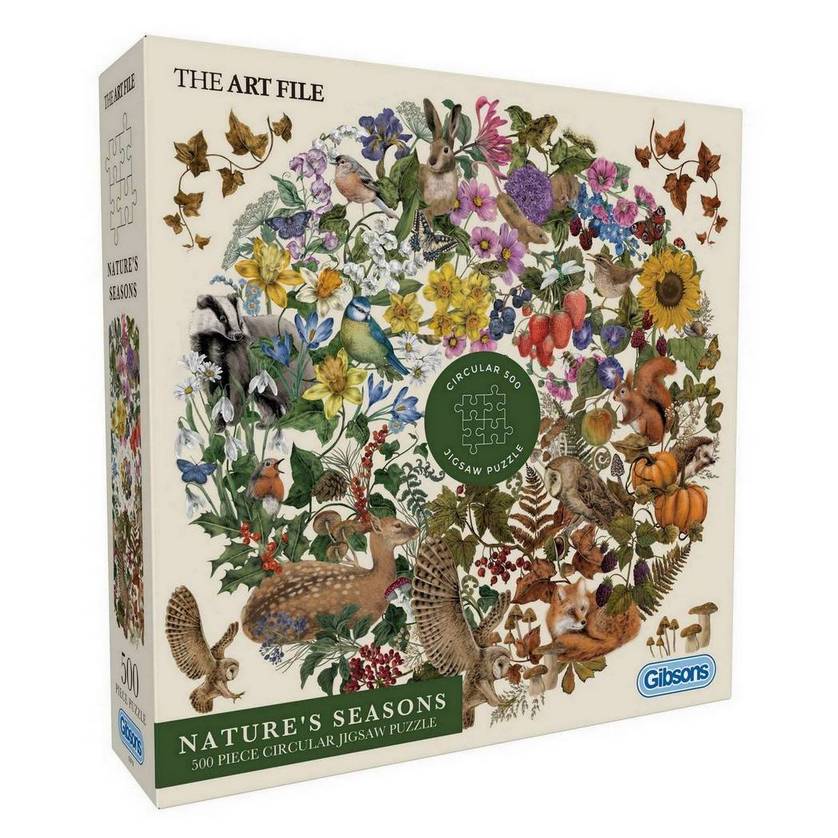 Gibsons - The Art File Natures Seasons - 500 Piece Circular Jigsaw Puzzle