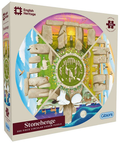 Gibsons - Engligh Heritage Stonehenge - 500 Piece Circular Jigsaw Puzzle