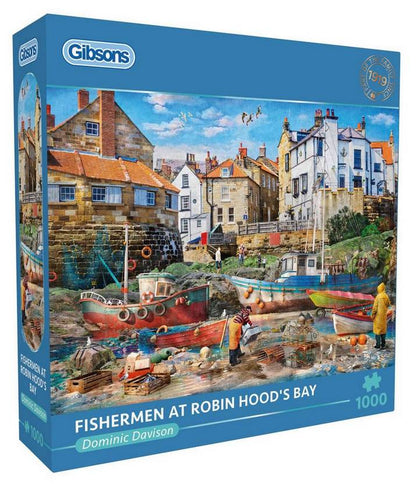 Gibsons - Fishermen at Robin Hoods Bay - 1000 Piece Jigsaw Puzzle
