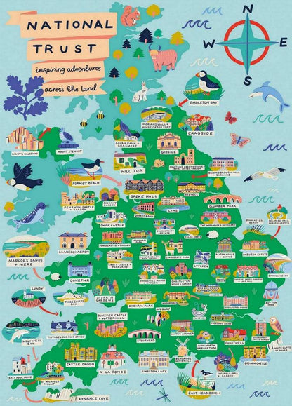 Gibsons - National Trust - Across the Land - 1000 Piece Jigsaw Puzzle