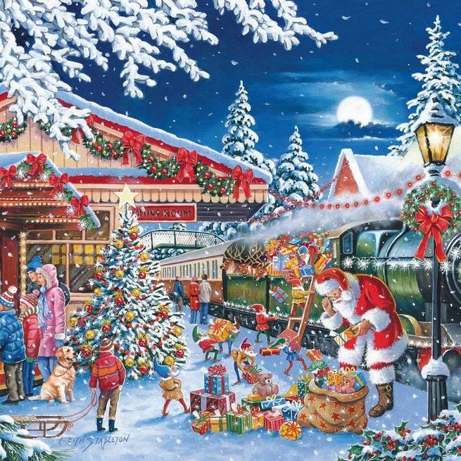 House of Puzzles - Santas Express - 150 Piece Mini Jigsaw Puzzle in a Tube