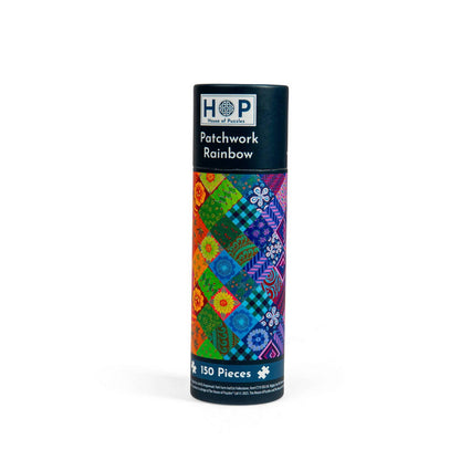 House of Puzzles - Patchwork Rainbow - 150 Piece Mini Jigsaw Puzzle in a Tube
