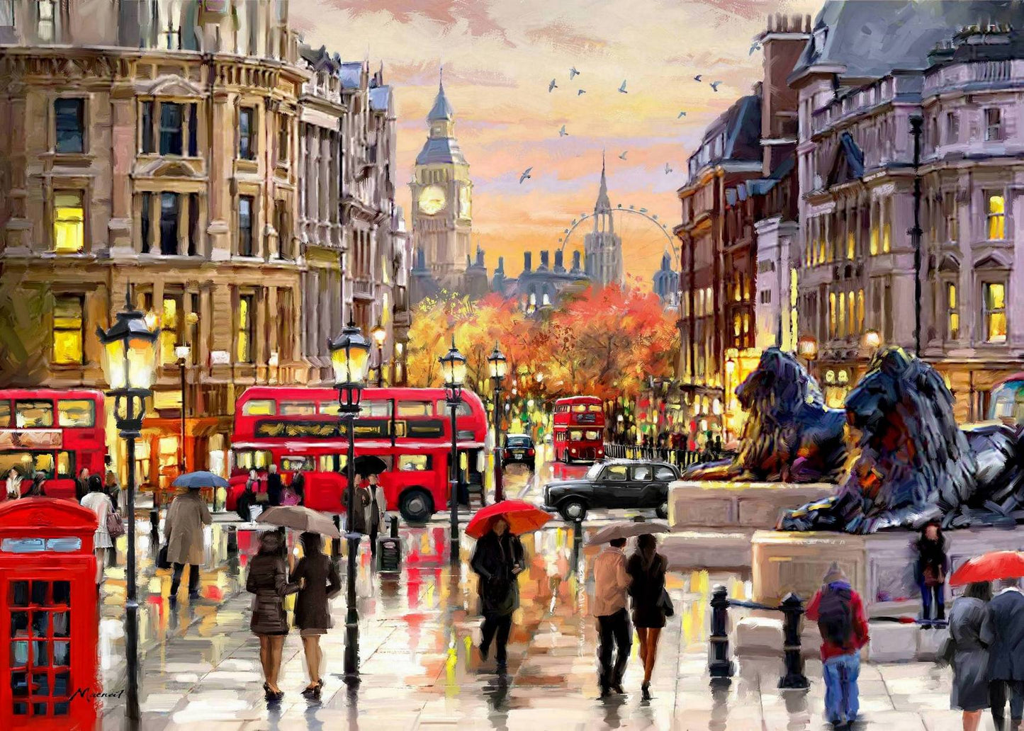 House of Puzzles - Twilight in Trafalgar Square - 1000 Piece Jigsaw Puzzle