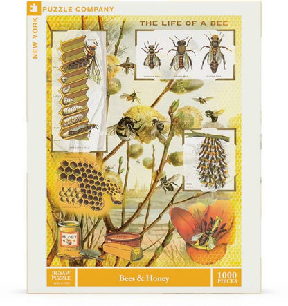 New York Puzzle Company - Bees & Honey - 1000 Piece Jigsaw Puzzle