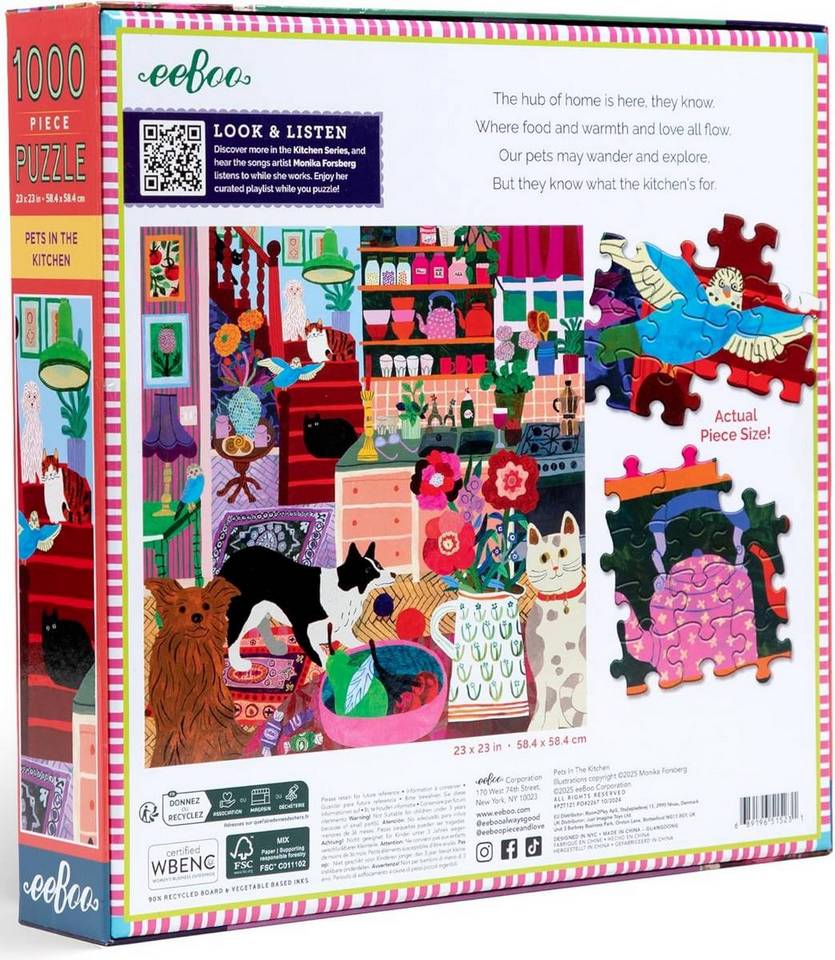 Eeboo - Pets in the Kitchen - 1000 Piece Jigsaw Puzzle