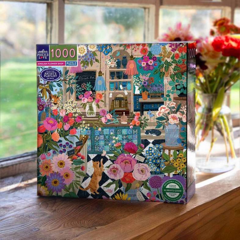 Eeboo - English Flower Shop - 1000 Piece Jigsaw Puzzle