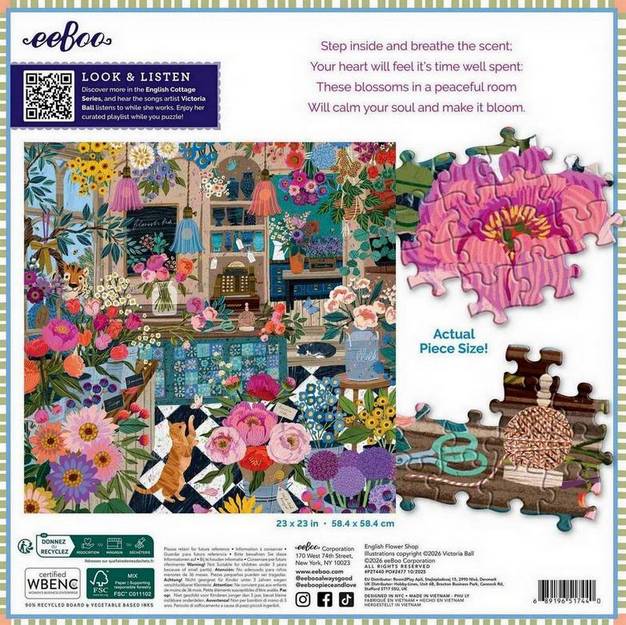 Eeboo - English Flower Shop - 1000 Piece Jigsaw Puzzle