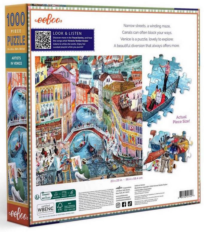 Eeboo - Artists in Venice - 1000 Piece Jigsaw Puzzle