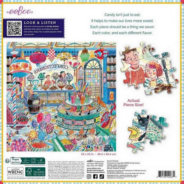 Eeboo - Sweet Shoppe - 1000 Piece Jigsaw Puzzle