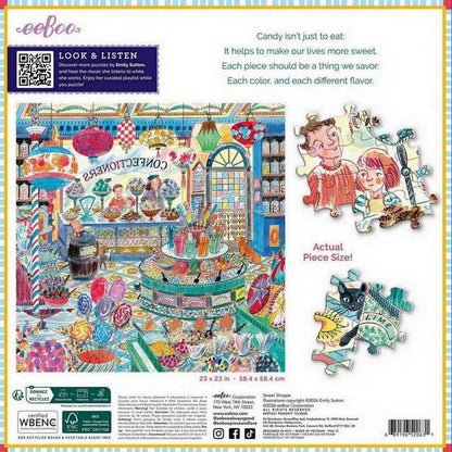 Eeboo - Sweet Shoppe - 1000 Piece Jigsaw Puzzle