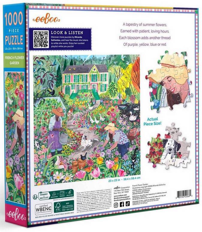 Eeboo - French Flower Garden - 1000 Piece Jigsaw Puzzle
