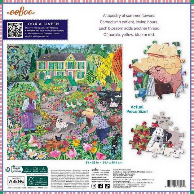Eeboo - French Flower Garden - 1000 Piece Jigsaw Puzzle