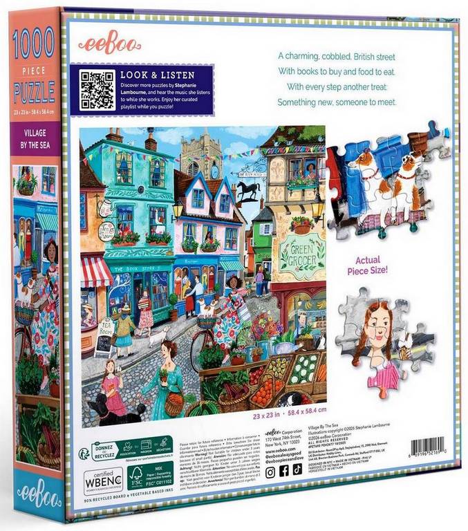 Eeboo - Village by the Sea - 1000 Piece Jigsaw Puzzle