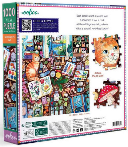 Eeboo - Naturalists Cat - 1000 Piece Jigsaw Puzzle