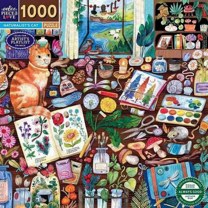 Eeboo - Naturalists Cat - 1000 Piece Jigsaw Puzzle