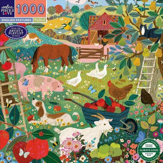 Eeboo - English Pastures - 1000 Piece Jigsaw Puzzle