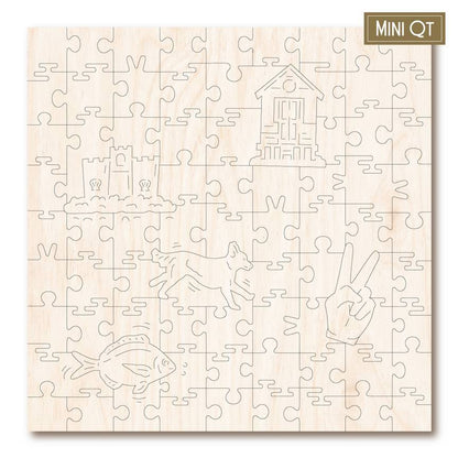Victory Puzzles - Beach Huts - 80 Piece Wooden Jigsaw Puzzle