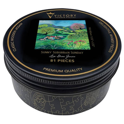 Victory Puzzles - Sunny Suburban Sunday - 81 Piece Wooden Jigsaw Puzzle