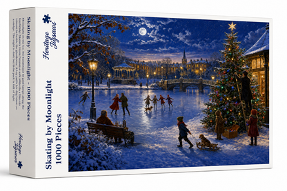 Heritage Jigsaws - Skating by Moonlight - 1000 Piece Jigsaw Puzzle