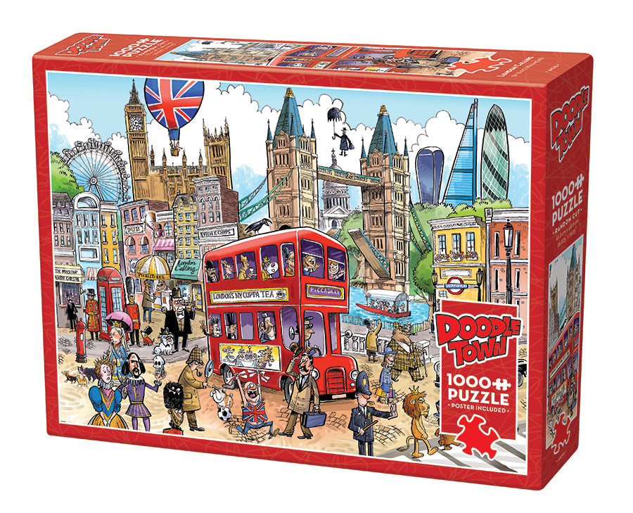 Cobble Hill - Doodletown - London Calling  - 1000 Piece Jigsaw Puzzle