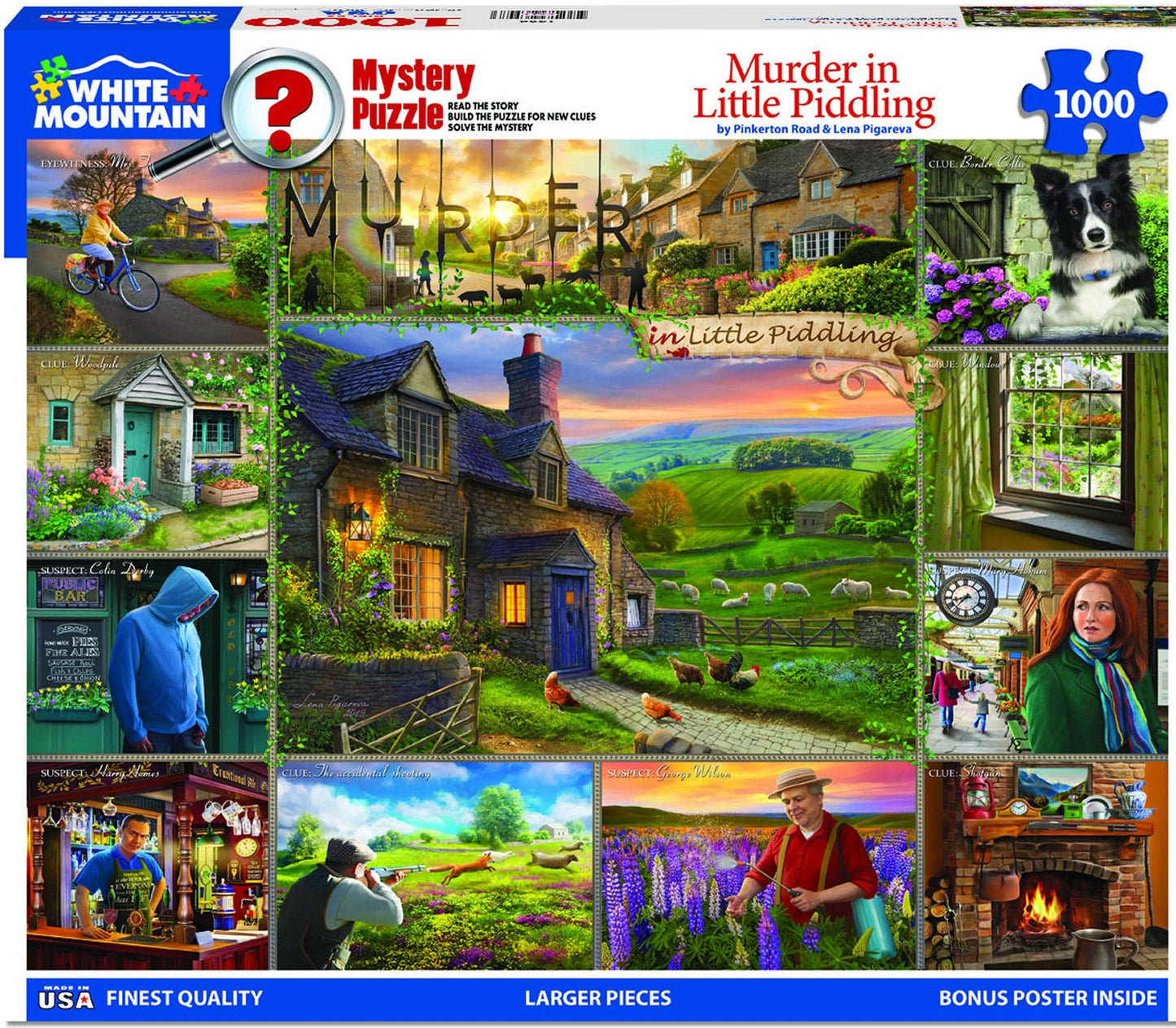White Mountain - Murder in Little Piddling - 1000 Piece Jigsaw Puzzle