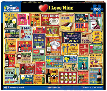 White Mountain - I Love Wine - 1000 Piece Jigsaw Puzzle