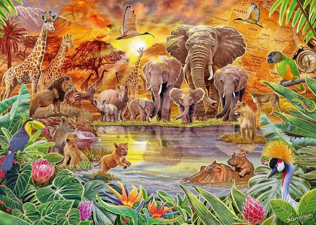 Schmidt - Steve Sundram - African Wildlife - 1000 Piece Jigsaw Puzzle