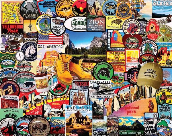 White Mountain - National Park Badges - 1000 Piece Jigsaw Puzzle