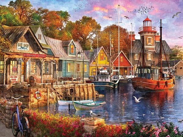 White Mountain - Harbor Evening - 1000 Piece Jigsaw Puzzle