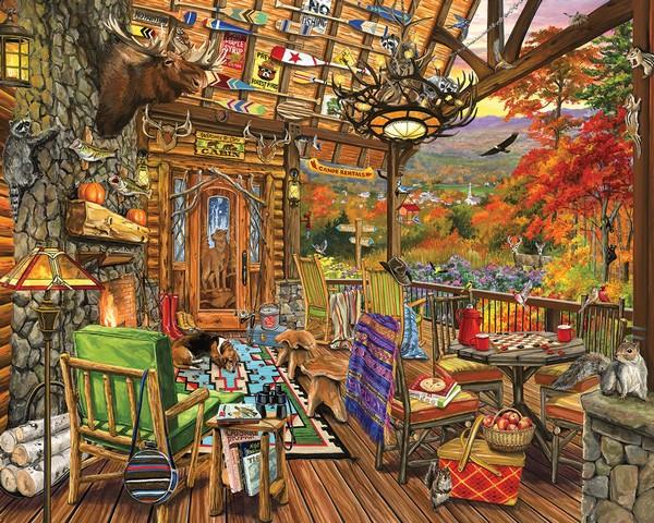 White Mountain - Autumn Porch - 1000 Piece Jigsaw Puzzle