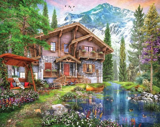 White Mountain - Mountain Chalet - 1000 Piece Jigsaw Puzzle