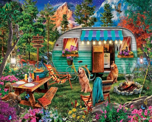 White Mountain - Camper - 1000 Piece Jigsaw Puzzle