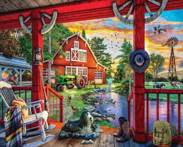 White Mountain - Farm Porch - 1000 Piece Jigsaw Puzzle