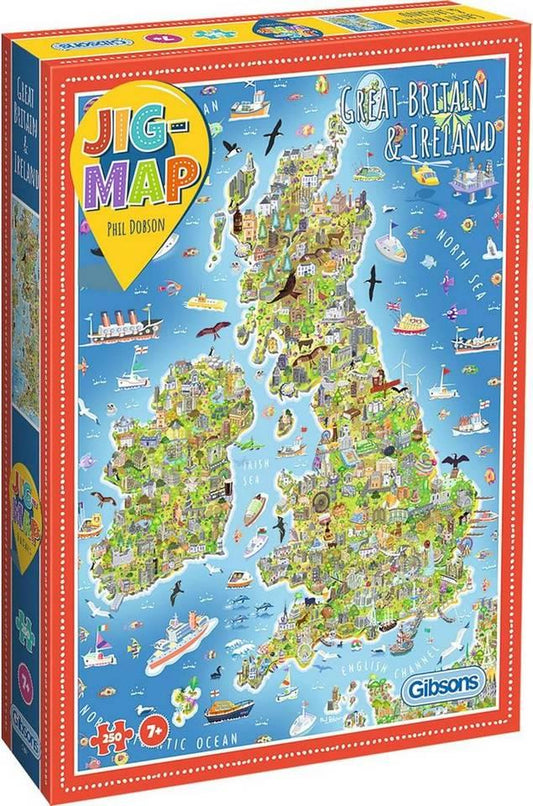 Gibsons - Jigmap Great Britain & Ireland - 250 Piece Jigsaw Puzzle