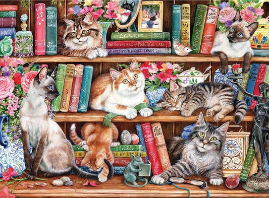 Gibsons - Puss Back in Books - 500XL Piece Jigsaw Puzzle