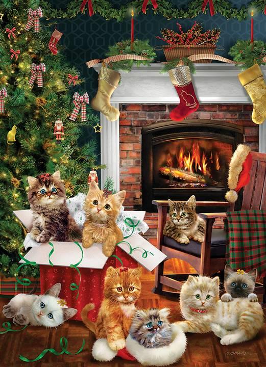 Cobble Hill - Christmas Kittens - 1000 Piece Jigsaw Puzzle