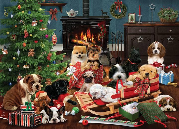 Cobble Hill - Christmas Puppies - 1000 Piece Jigsaw Puzzle