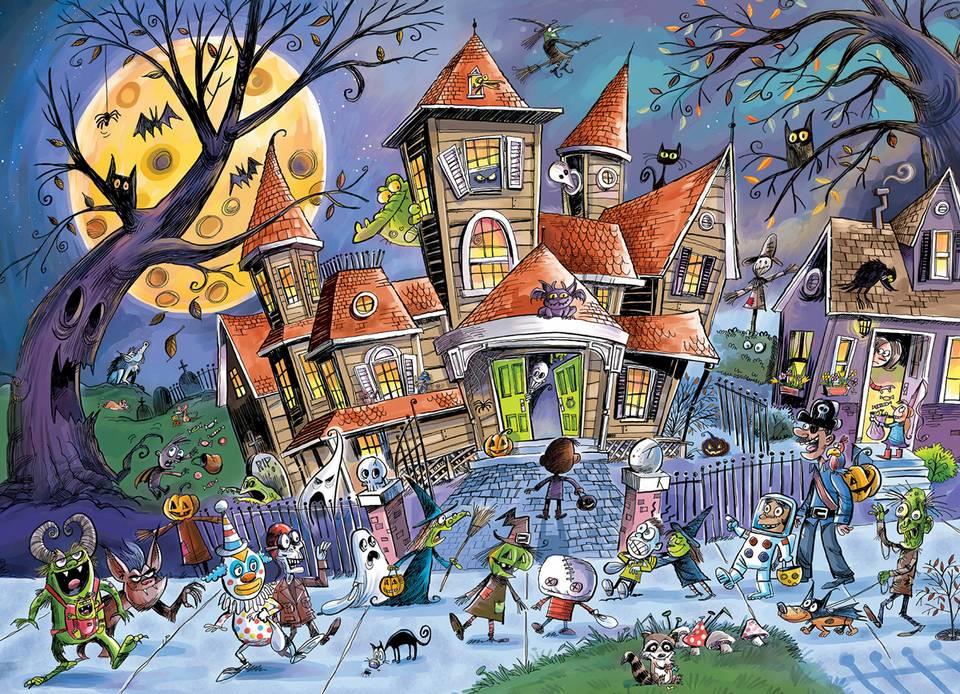 Cobble Hill - Doodletown Haunted House - 500 Piece Jigsaw Puzzle
