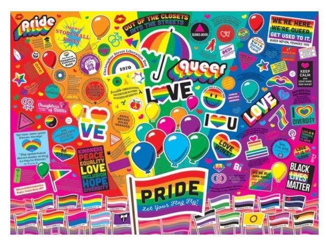Cobble Hill - Pride Rainbow Colours - 1000 Piece Jigsaw Puzzle