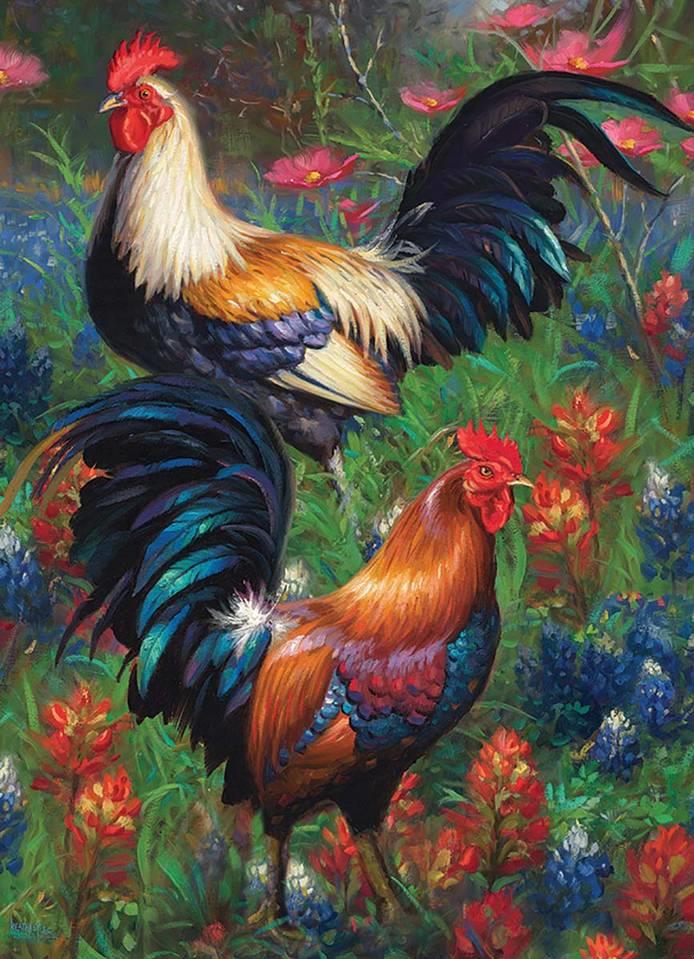 Cobble Hill - Roosters Cockrells Hens - 1000 Piece Jigsaw Puzzle
