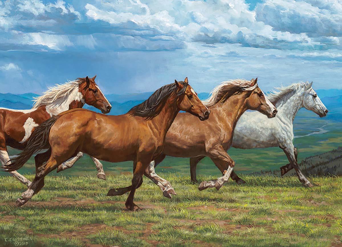 Cobble Hill - Windswept Horses - 1000 Piece Jigsaw Puzzle