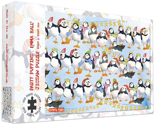 Emma Ball - Party Puffins - 1000 Piece Jigsaw Puzzle