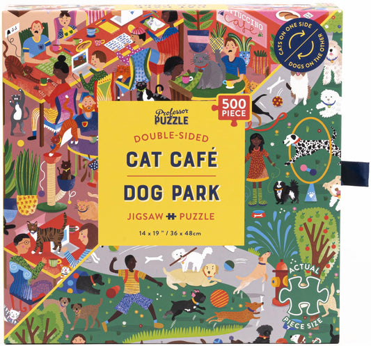 Professor Puzzle - Cat Cafe & Dog Park - 500 Piece Jigsaw Puzzle