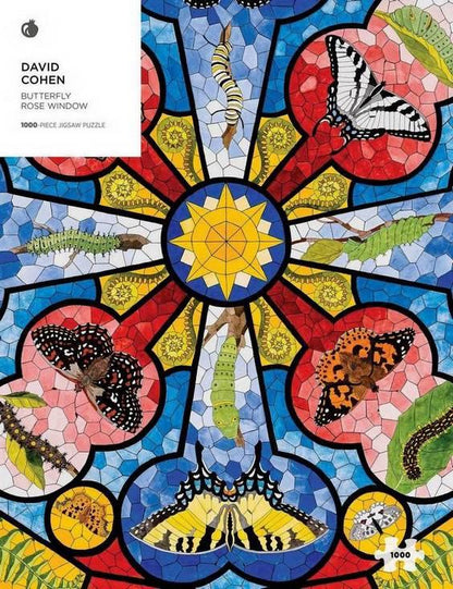 Pomegranate - David Cohen - Butterfly Rose Window - 1000 Piece Jigsaw Puzzle