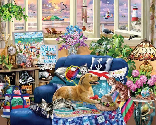 White Mountain - Beach Day - Seek & Find - 1000 Piece Jigsaw Puzzle