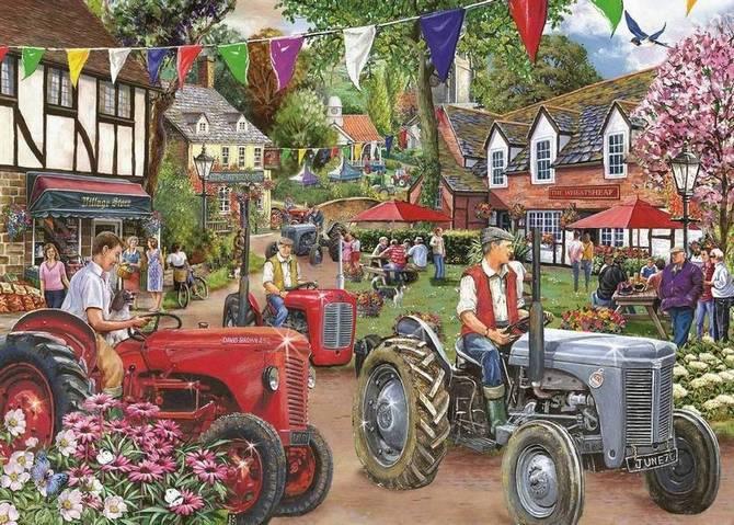 House of Puzzles - Tractor Parade No 27 - Find the Difference - 1000 Piece Jigsaw Puzzle