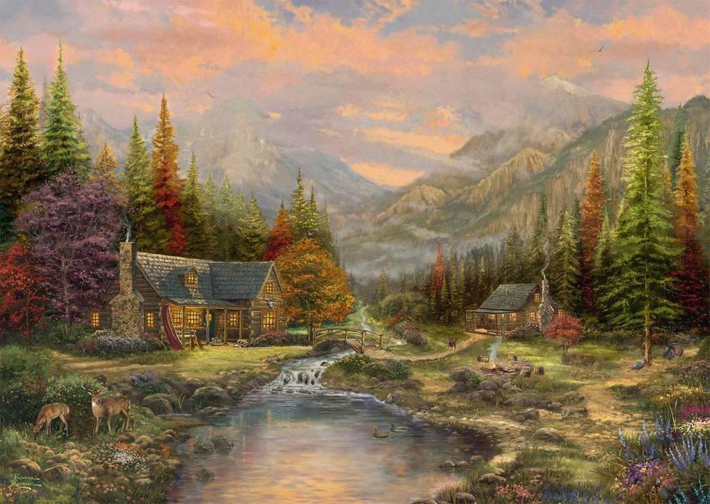 Schmidt - Thomas Kinkade - Sierra Paradise - 1000 Piece Wooden Jigsaw Puzzle