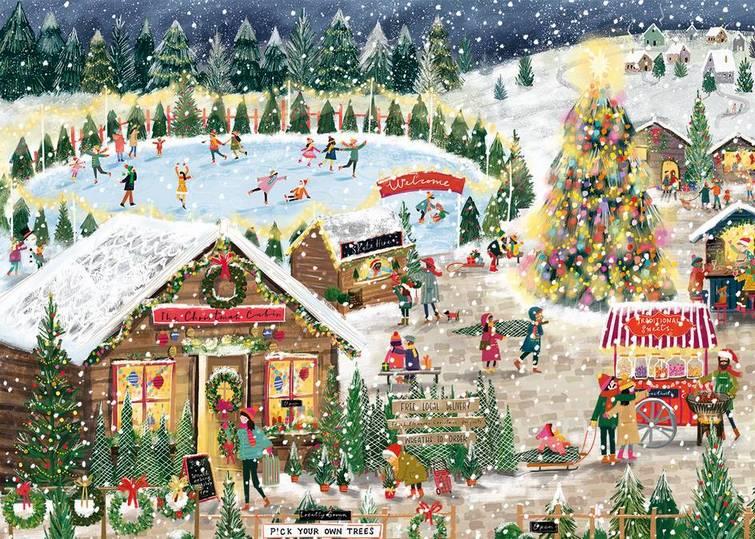 Falcon de Luxe - Winter Village - 1000 Piece Jigsaw Puzzle
